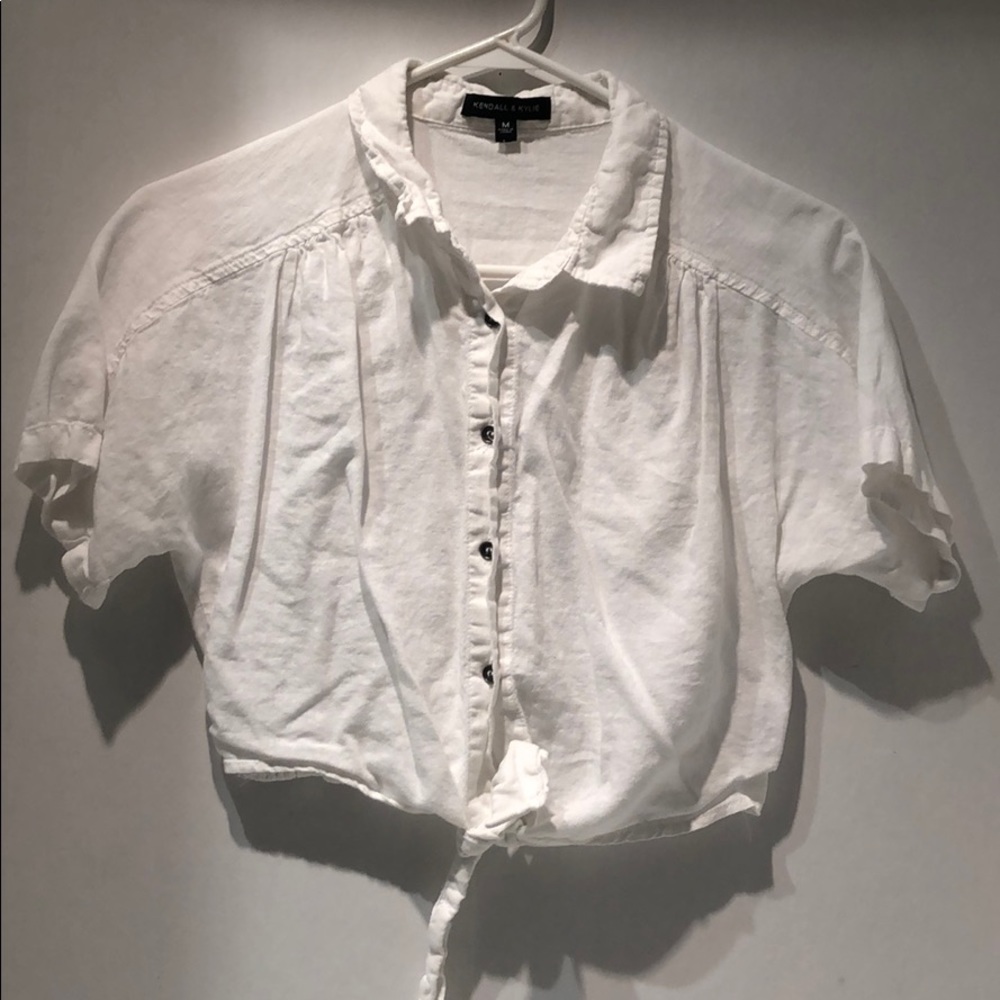 Cropped white button up from pacsun